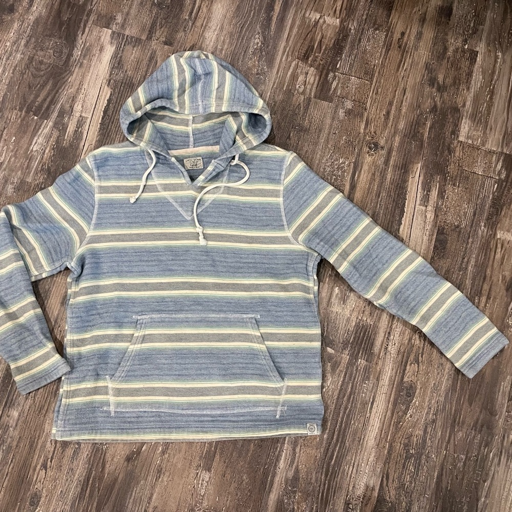 Lucky Brand Blue and Cream Striped Hoodie